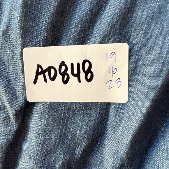 Talbots Jumpsuit Sz 10 Womens Blue Chambray Wide Leg Sleeveless Pants Ret $129 - Picture 12 of 12